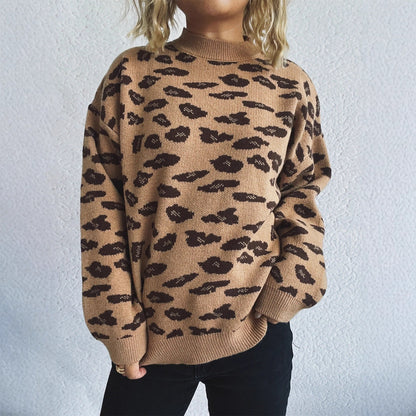 Damen Strickpullover Tiermuster Lässig Norvielle