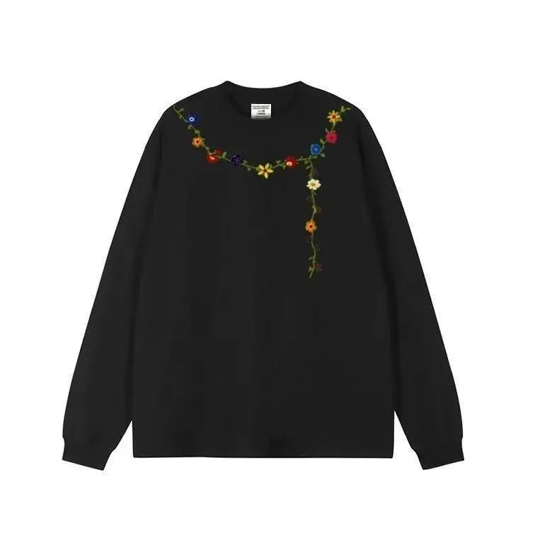 Damen Sweatshirt Florales Stickdesign Norvielle