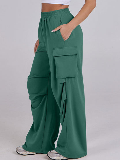 Damen Cargo-Hose Elastischer Bund Weite Beine Norvielle