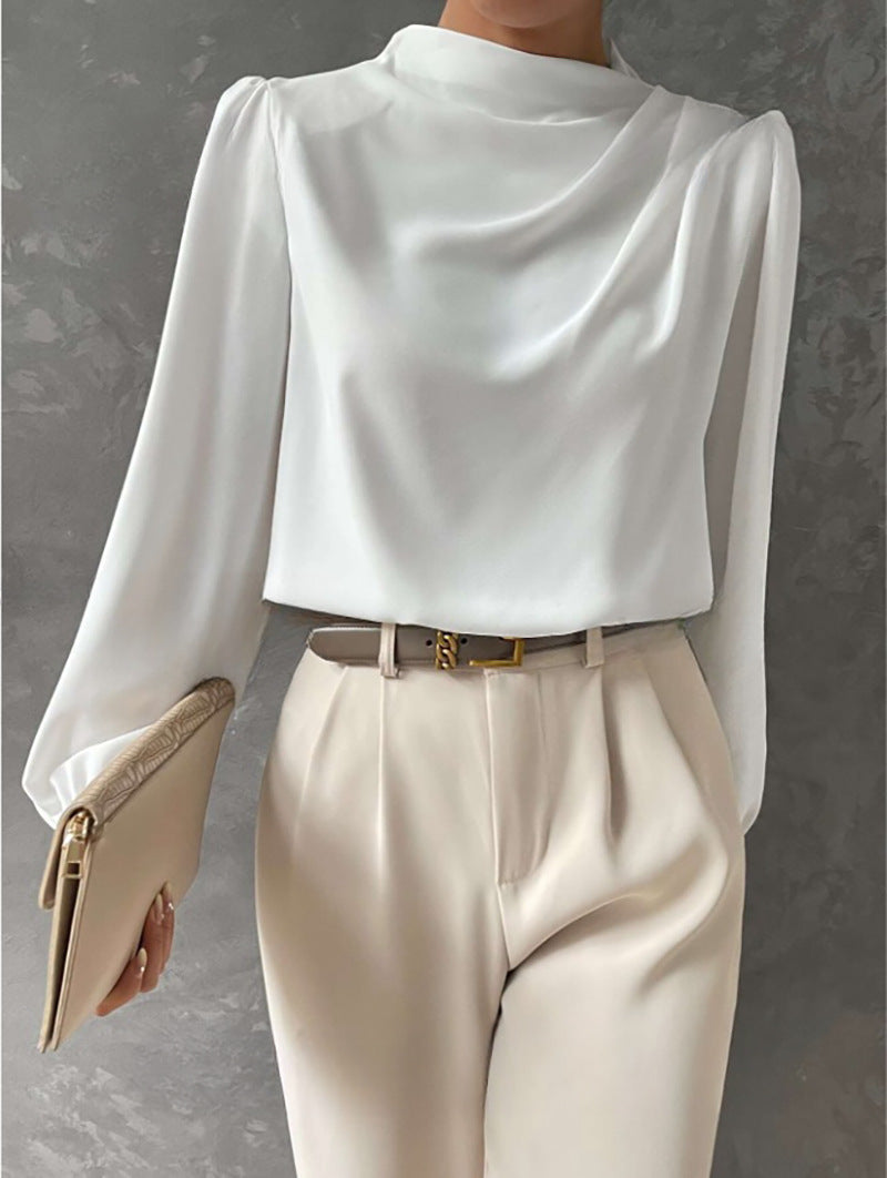 Damen Elegante Langarmbluse Lässig