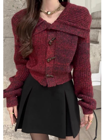 Damen Strickjacke mit Kragen und Drehverschluss Norvielle