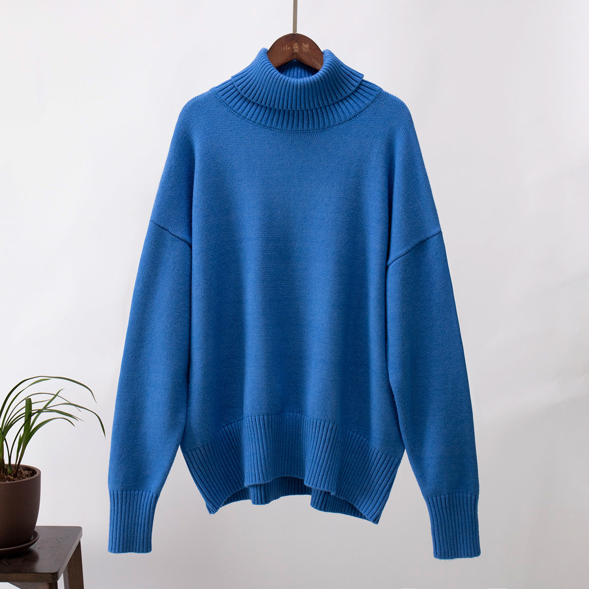 Damen Strickpullover Lässig Warm Gerippter Saum