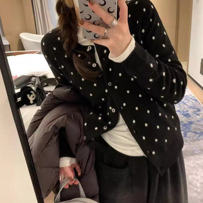 Damen Strickcardigan mit Punkten Norvielle