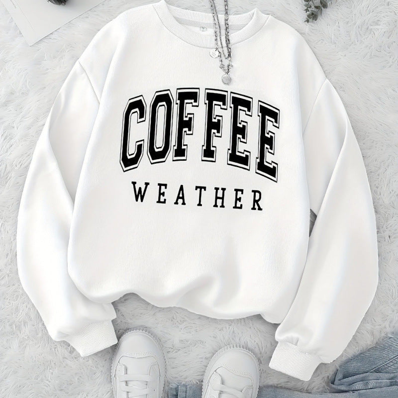 Damen Sweatshirt Coffee Weather Aufdruck Norvielle