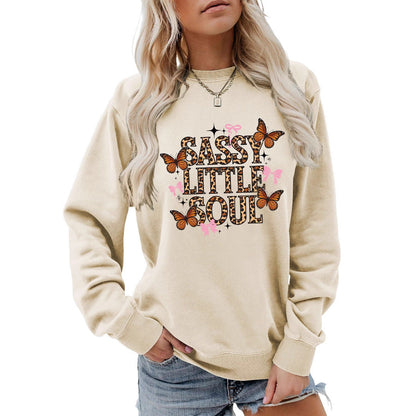 Damen Sweatshirt Schmetterlingsdesign Baumwolle Norvielle