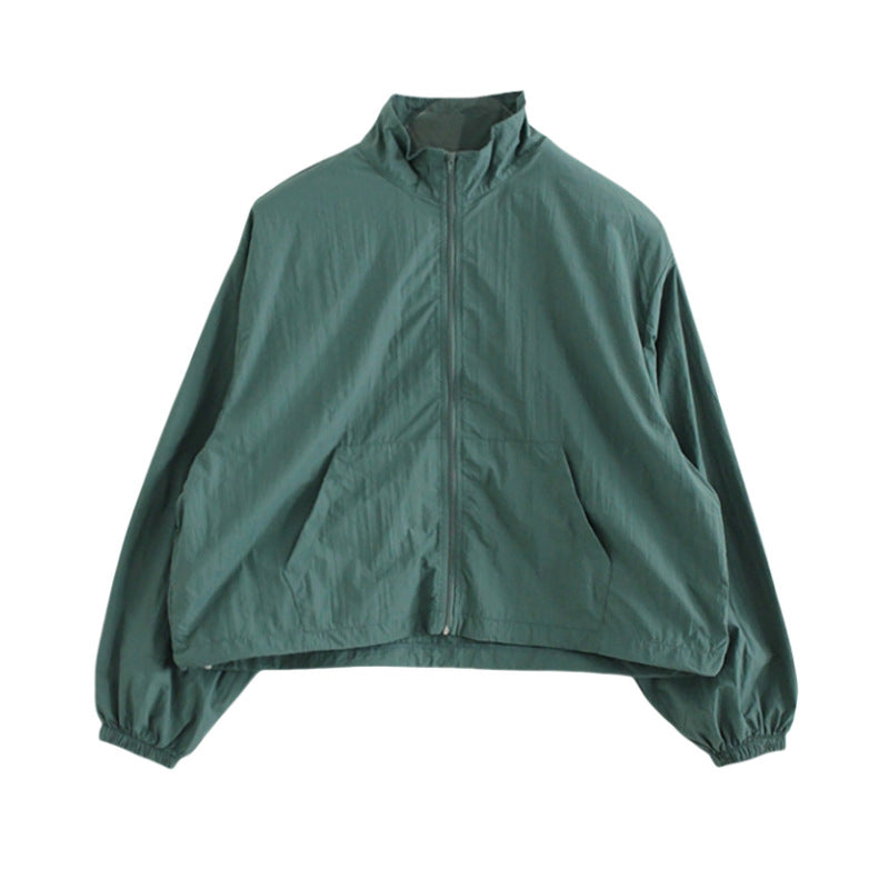 Damen Sportwindjacke Reißverschluss Hochkragen Norvielle