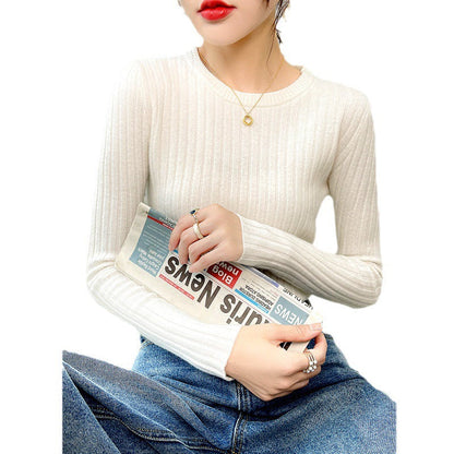 Damen Feinstrickpullover Rippstruktur Rundhalsausschnitt Norvielle