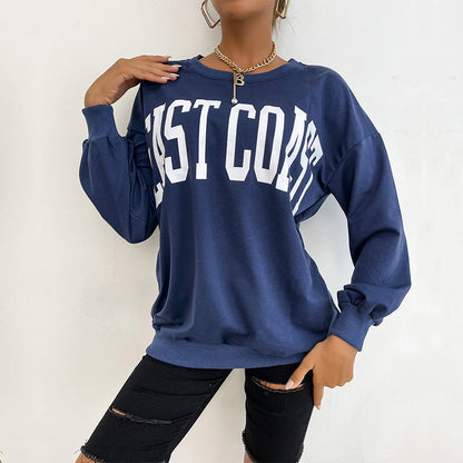 Damen Oversize Pullover mit Schriftzug Groß - Norvielle