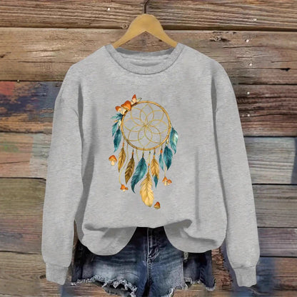 Damen Sweatshirt Traumfänger-Design Baumwolle Norvielle
