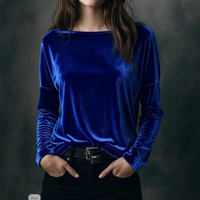 Damen Velours Longsleeve Leicht Norvielle