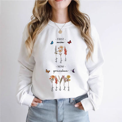 Damen Sweatshirt Floraler Druck Inspirierender Schriftzug Norvielle