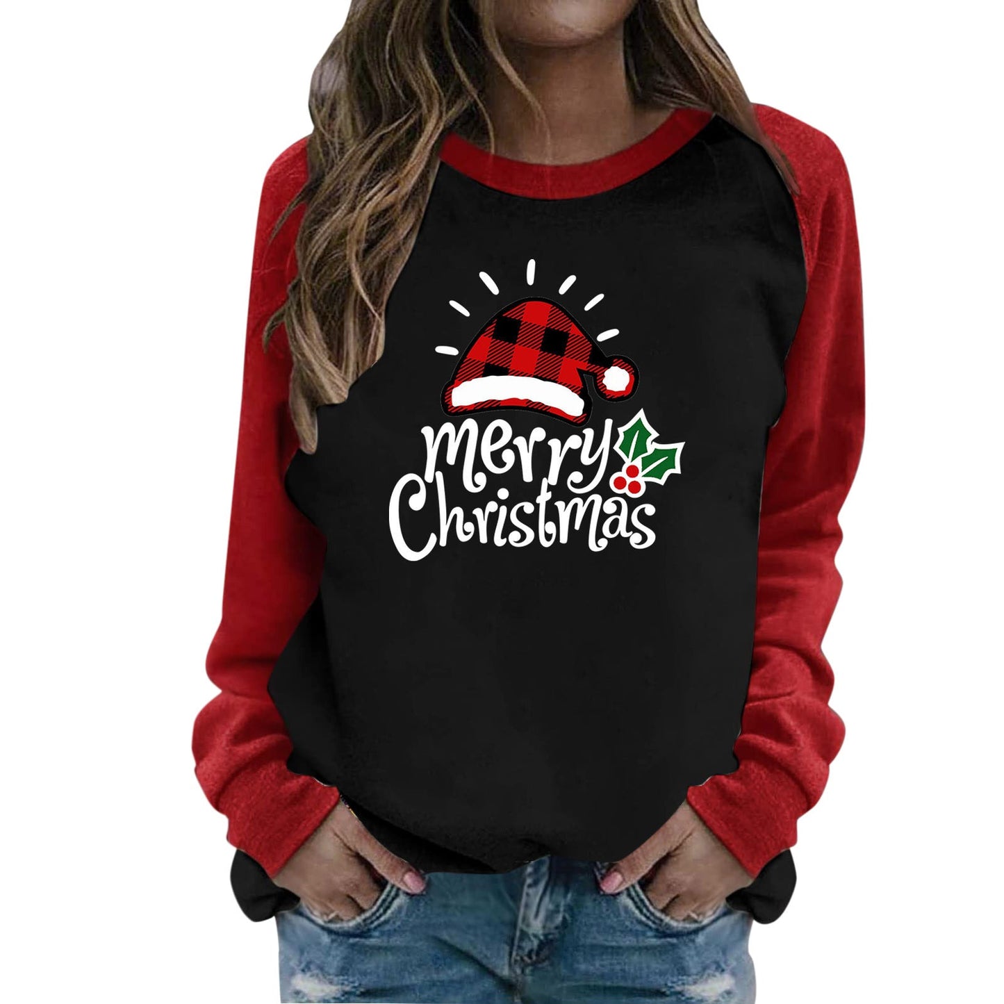 Damen Sweatshirt Rentier Motiv Norvielle