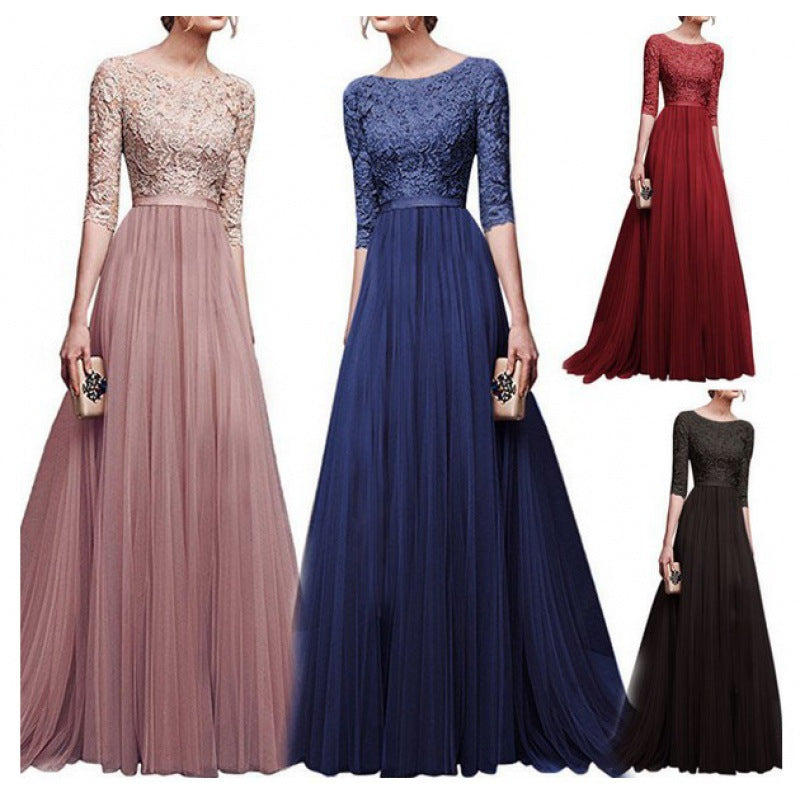 Damen Abendkleid Spitze Voluminöser Rock Norvielle - Norvielle