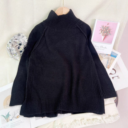 Damen Oversized Pullover Strukturiert Stehkragen Norvielle