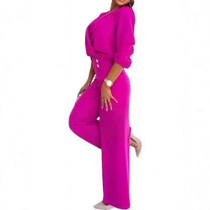 Damen Jumpsuit Wickeloberteil Hochtailliert Norvielle