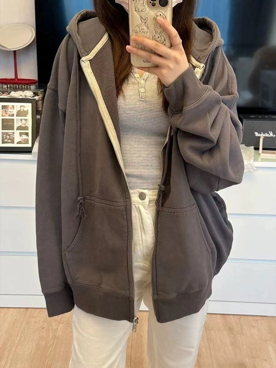 Damen Fleecejacke Lässig Hochkragen Reißverschluss Norvielle