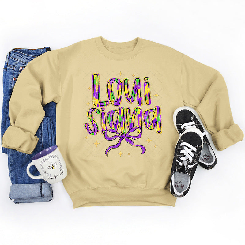 Damen Sweatshirt Weiches Innenfutter Mit Schriftzug Norvielle