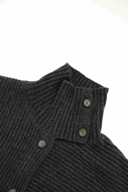 Damen Strickjacke Relaxed Fit mit hohem Kragen und Knöpfen Norvielle