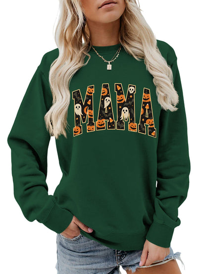 Damen Sweatshirt Halloween-Design Baumwolle Bequem