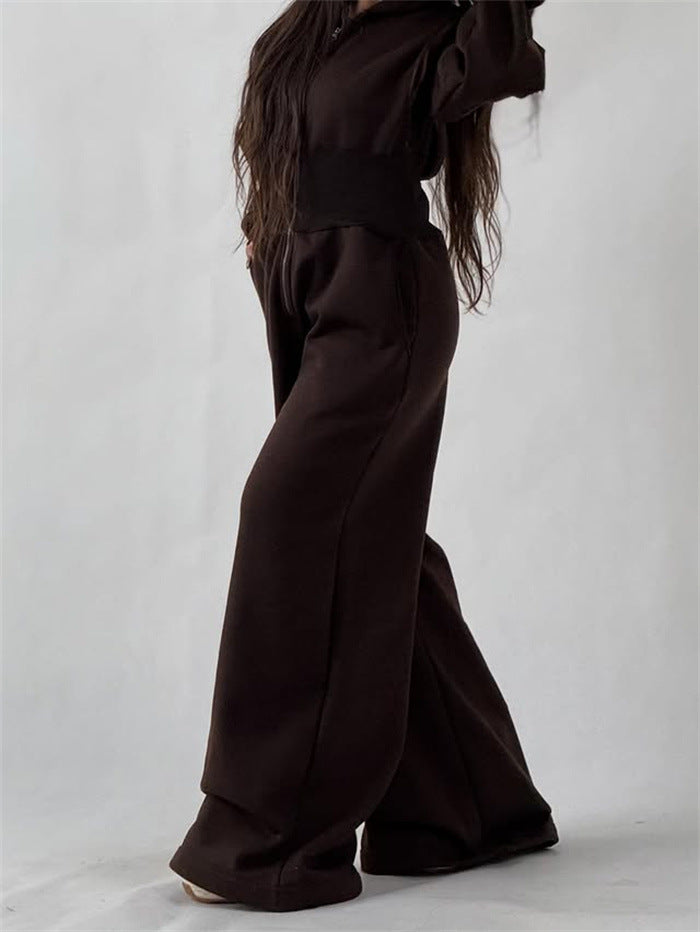 Damen Jumpsuit Kapuze Weites Bein Norvielle