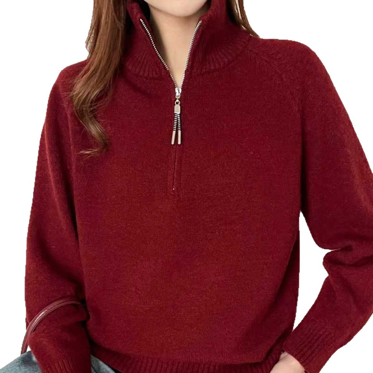 Damen Pullover Stehkragen Kuschelig Norvielle