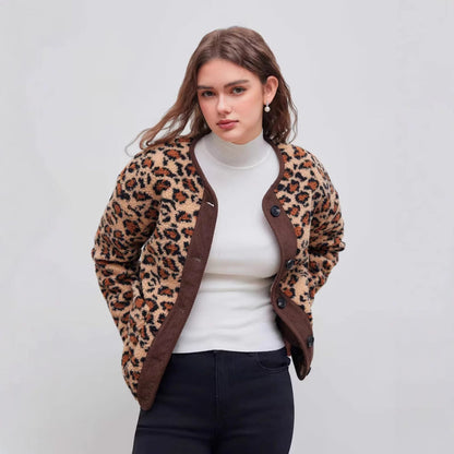 Damen Isolierte Leopardenjacke Wärme Norvielle