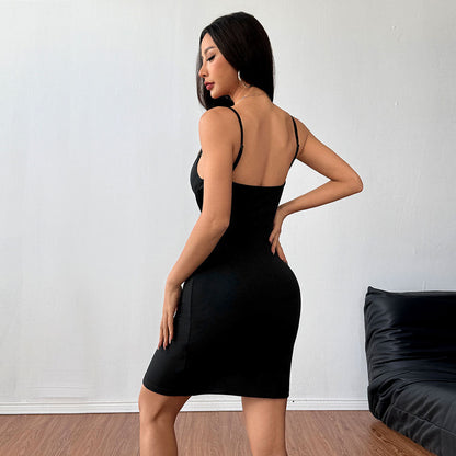 Damen Minikleid Spaghettiträger Figurbetont