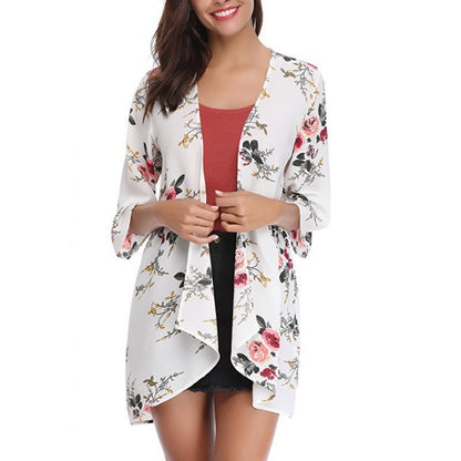 Damen Kimono-Cardigan Blumenmuster Norvielle