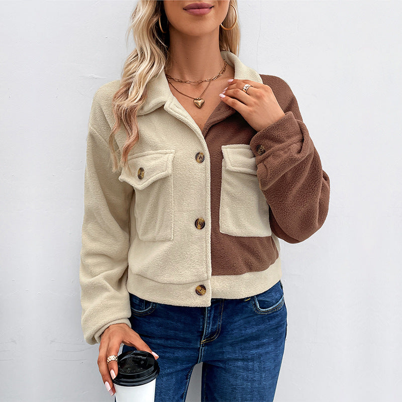Damen Fleecejacke Mit Taschen Modischer Schnitt