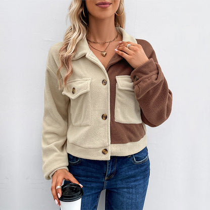 Damen Fleecejacke Mit Taschen Modischer Schnitt