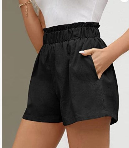 Damen Shorts Elastischer Bund Seitentaschen Norvielle