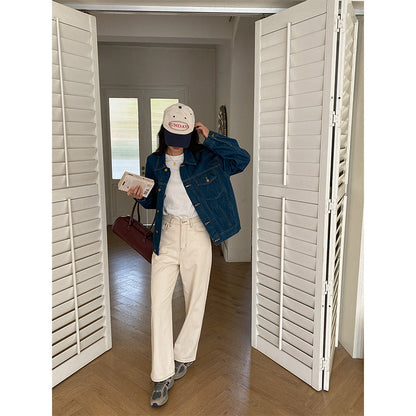 Damen Oversized Denimjacke Lässig