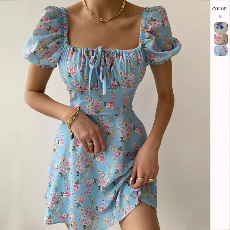 Damen Minikleid Rüschendetails Florales Muster Norvielle - Norvielle
