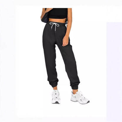 Damen Sport-Sweatpants Elastischer Bund Mit Kordelzug Beige