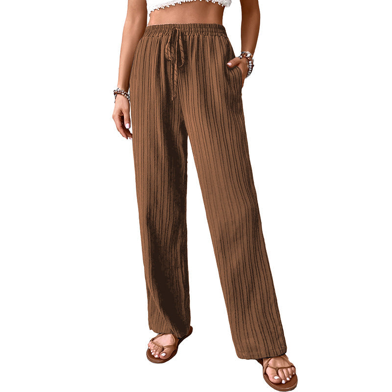 Damen Palazzo-Hose Elastischer Bund Seitentaschen Norvielle