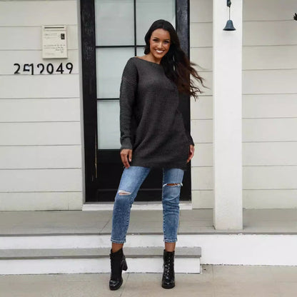 Damen Strickpullover Weit Schnitt Strukturiert Norvielle