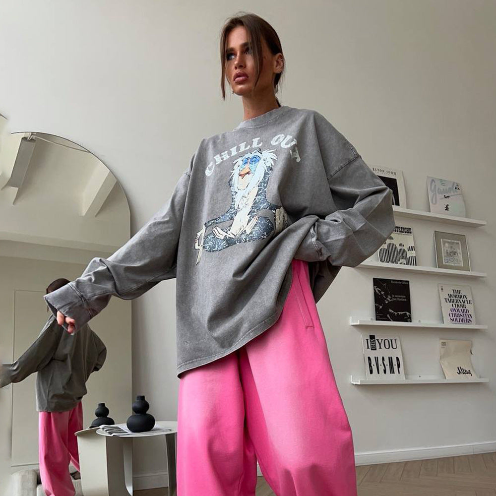 Damen Sweatshirt Grafikdruck Vielseitig Norvielle - Norvielle