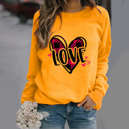 Damen Sweatshirt Herzdesign Lässig Norvielle