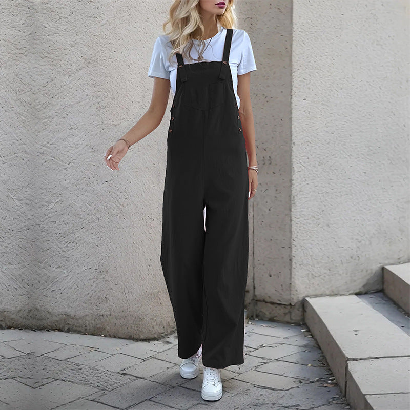 Damen Latzhose Weit Bequem Mit Taschen Norvielle