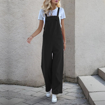 Damen Latzhose Weit Bequem Mit Taschen Norvielle