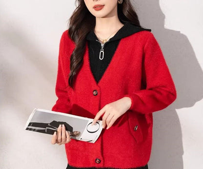 Damen Strickjacke Edle Knöpfe Norvielle