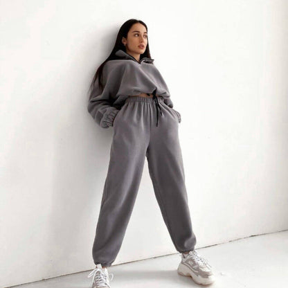 Damen Fleece-Sweatanzug Hochkragen Norvielle