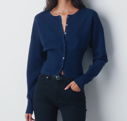 Damen Strickjacke Eng geschnitten Knopfleiste Norvielle