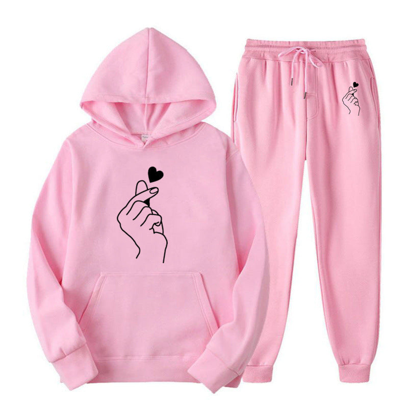 Damen Jogginganzug Herzmotiv Bequem Norvielle