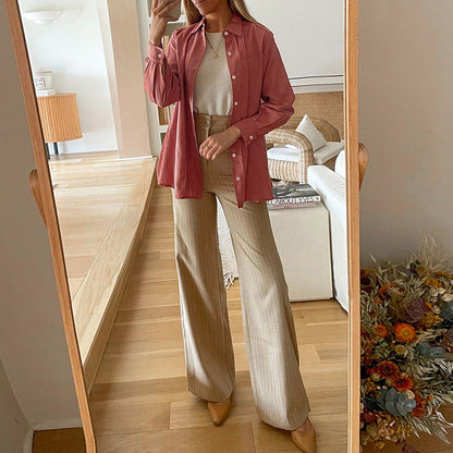 Damen Bluse Strukturiertes Design Elegante Knöpfe Norvielle