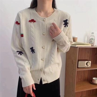 Damen Strickcardigan Kuschelig Verspielt Mit Knöpfen Norvielle
