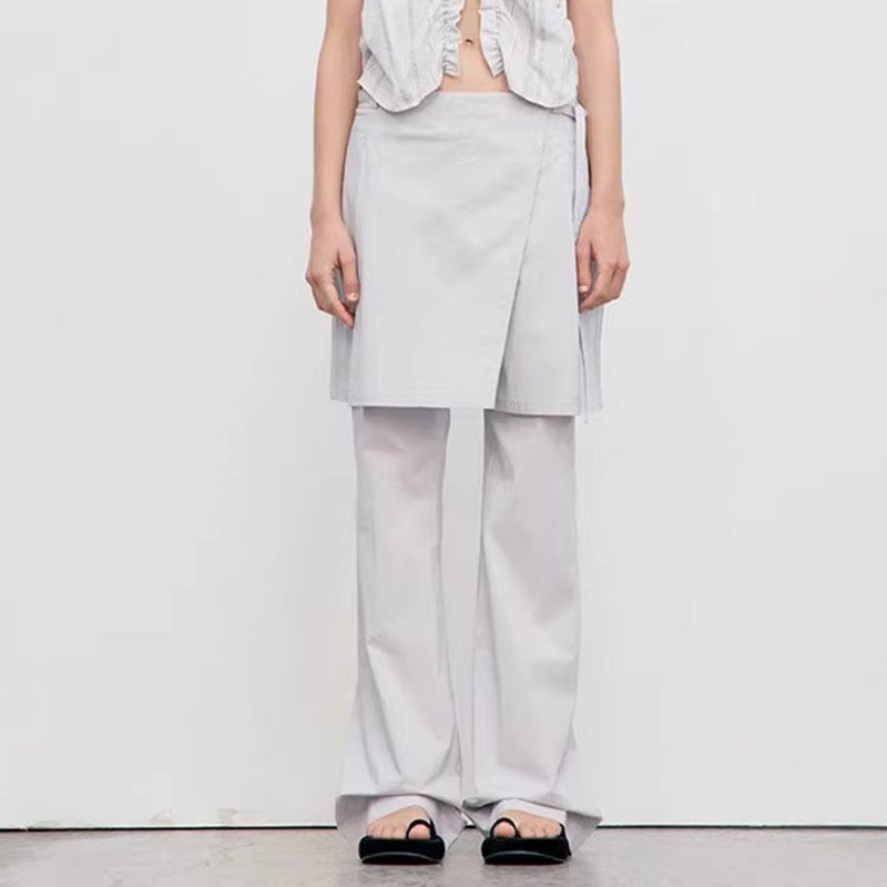 Damen Hose mit Overskirt Weitgeschnitten Norvielle