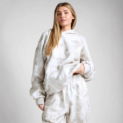 Damen Oversized Kapuzenpullover Camouflage Norvielle