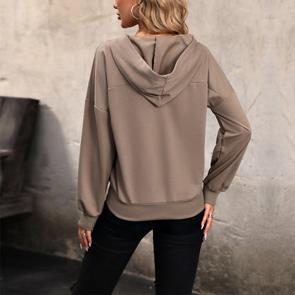 Damen Hoodie Knopfleiste Lässiger Schnitt Norvielle