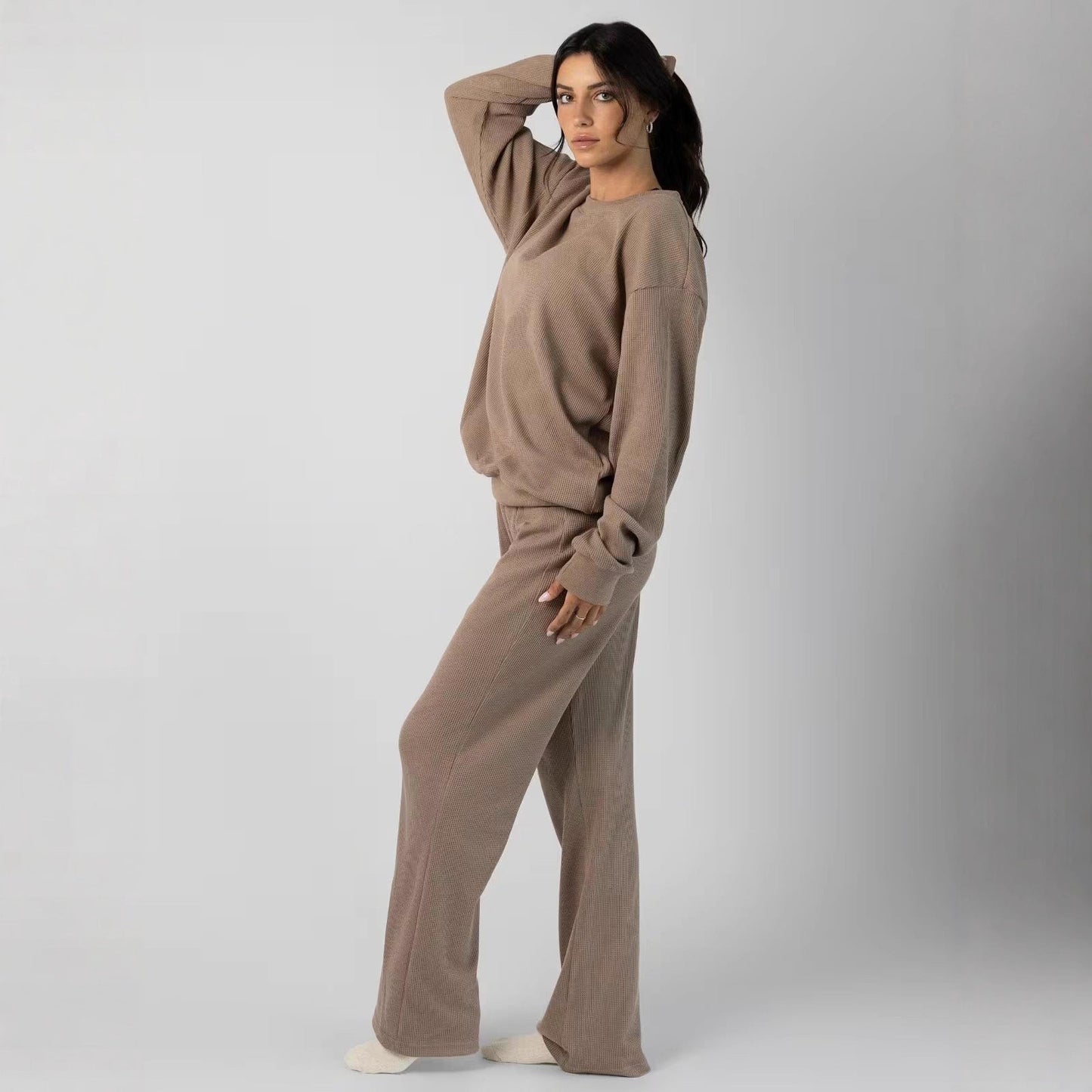 Damen Freizeit-Set Waffelstruktur Bequem Norvielle